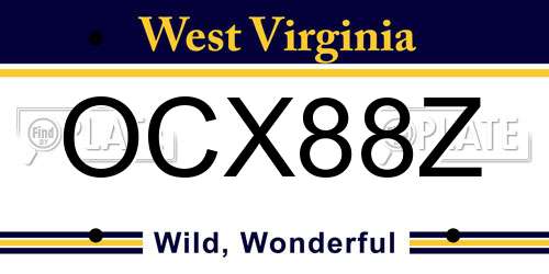 OCX88Z West Virginia License Plate