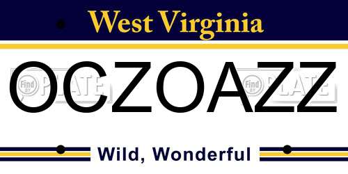OCZOAZZ West Virginia License Plate