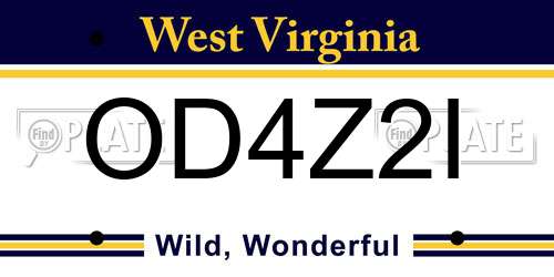 OD4Z2I West Virginia License Plate