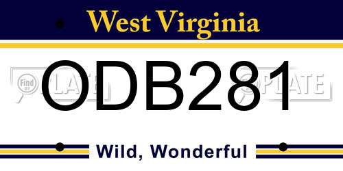 ODB281 West Virginia License Plate