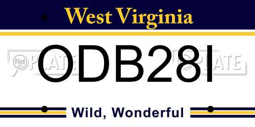 ODB28I West Virginia License Plate