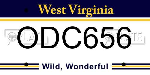 ODC656 West Virginia License Plate