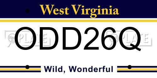 ODD26Q West Virginia License Plate