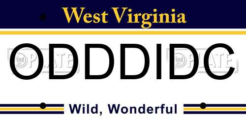 ODDDIDC West Virginia License Plate