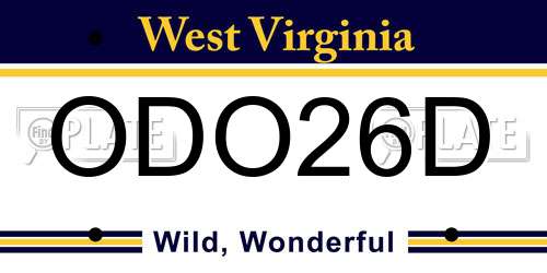 ODO26D West Virginia License Plate