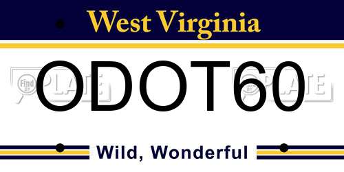 ODOT60 West Virginia License Plate