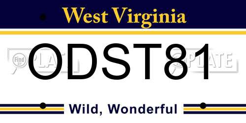 ODST81 West Virginia License Plate