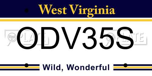 ODV35S West Virginia License Plate