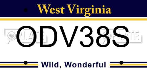 ODV38S West Virginia License Plate