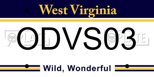ODVS03 West Virginia License Plate