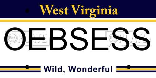 OEBSESS West Virginia License Plate