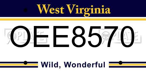 OEE8570 West Virginia License Plate
