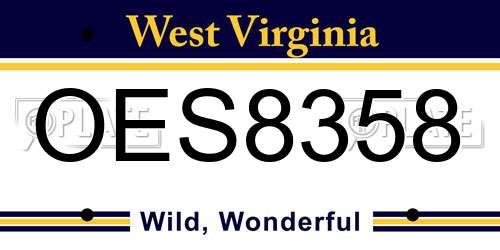 OES8358 West Virginia License Plate