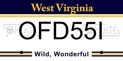 OFD55I West Virginia License Plate