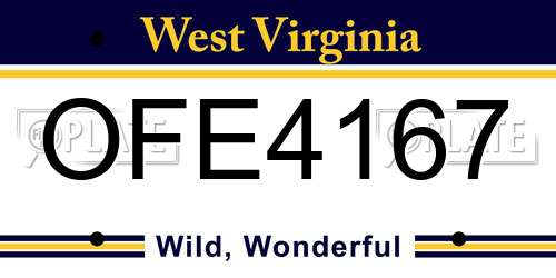 OFE4167 West Virginia License Plate
