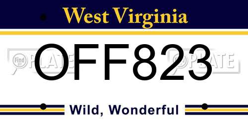 OFF823 West Virginia License Plate