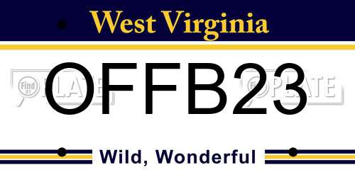 OFFB23 West Virginia License Plate