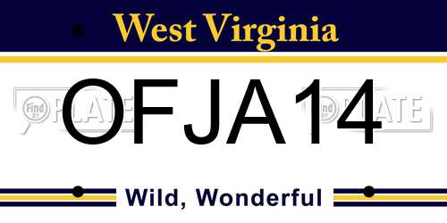OFJA14 West Virginia License Plate
