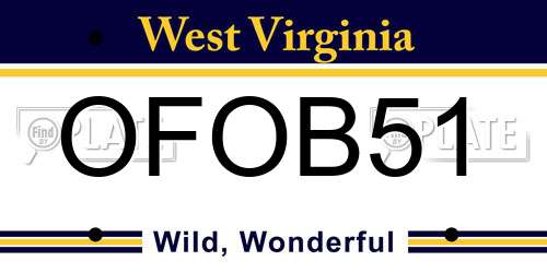OFOB51 West Virginia License Plate