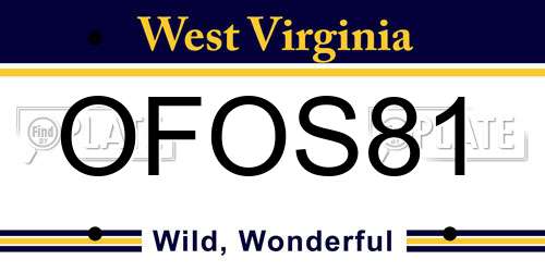 OFOS81 West Virginia License Plate