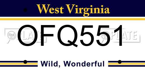 OFQ551 West Virginia License Plate