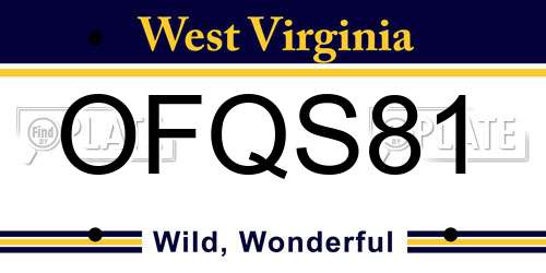 OFQS81 West Virginia License Plate