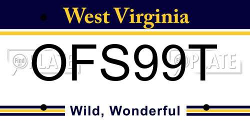 OFS99T West Virginia License Plate