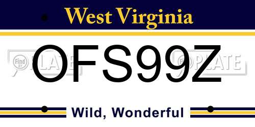 OFS99Z West Virginia License Plate