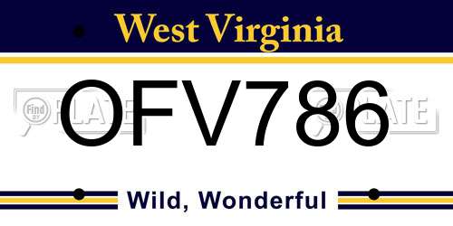 OFV786 West Virginia License Plate
