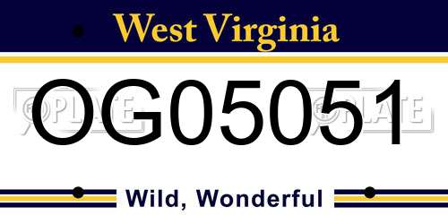 OG05051 West Virginia License Plate