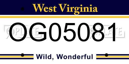 OG05081 West Virginia License Plate