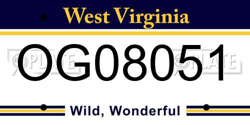 OG08051 West Virginia License Plate