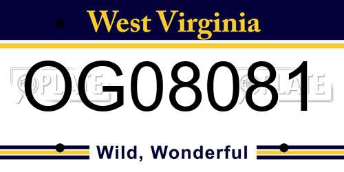 OG08081 West Virginia License Plate