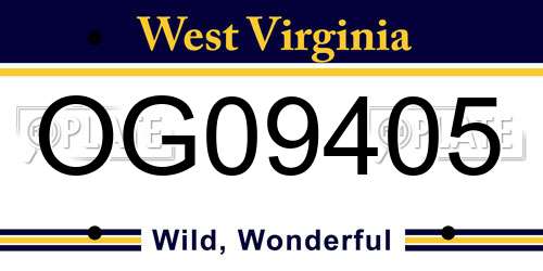 OG09405 West Virginia License Plate