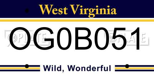 OG0B051 West Virginia License Plate