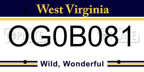 OG0B081 West Virginia License Plate