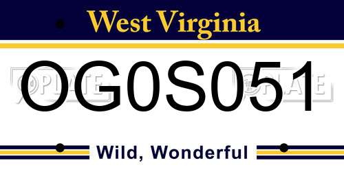 OG0S051 West Virginia License Plate