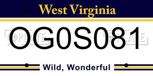 OG0S081 West Virginia License Plate