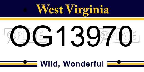 OG13970 West Virginia License Plate