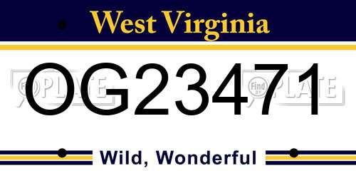 OG23471 West Virginia License Plate