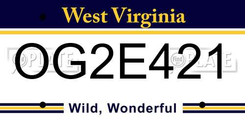 OG2E421 West Virginia License Plate
