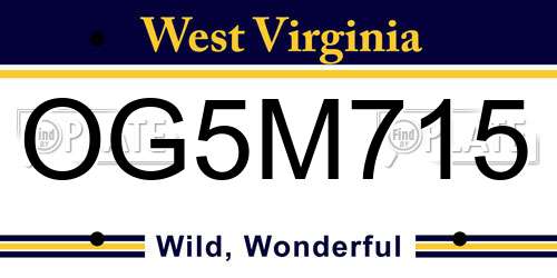 OG5M715 West Virginia License Plate