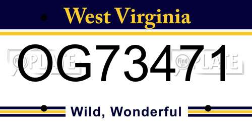 OG73471 West Virginia License Plate