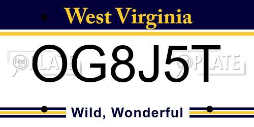 OG8J5T West Virginia License Plate