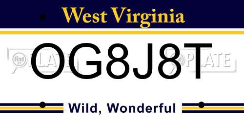 OG8J8T West Virginia License Plate