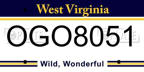 OGO8051 West Virginia License Plate