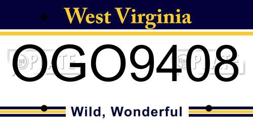 OGO9408 West Virginia License Plate