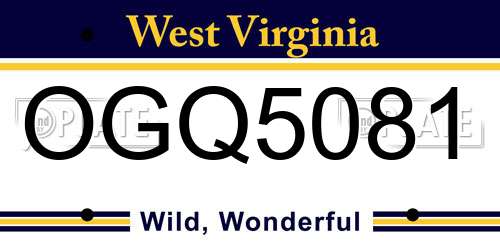 OGQ5081 West Virginia License Plate