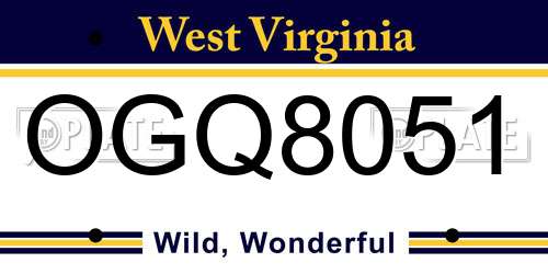 OGQ8051 West Virginia License Plate