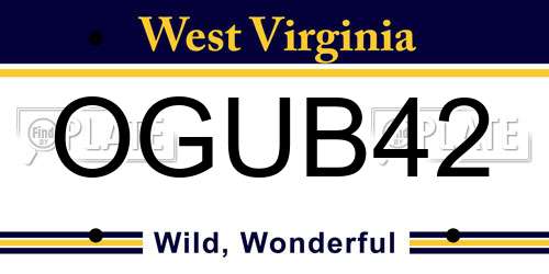 OGUB42 West Virginia License Plate